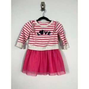 Baby GAP Disney Minnie Mouse LOVE Tulle Dress Pink Stripe 2T Toddler